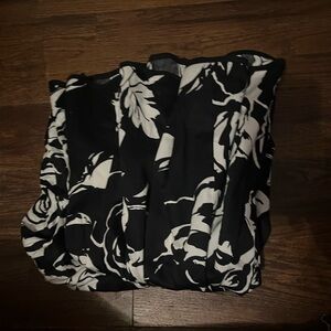 Black and White Floral Skirt